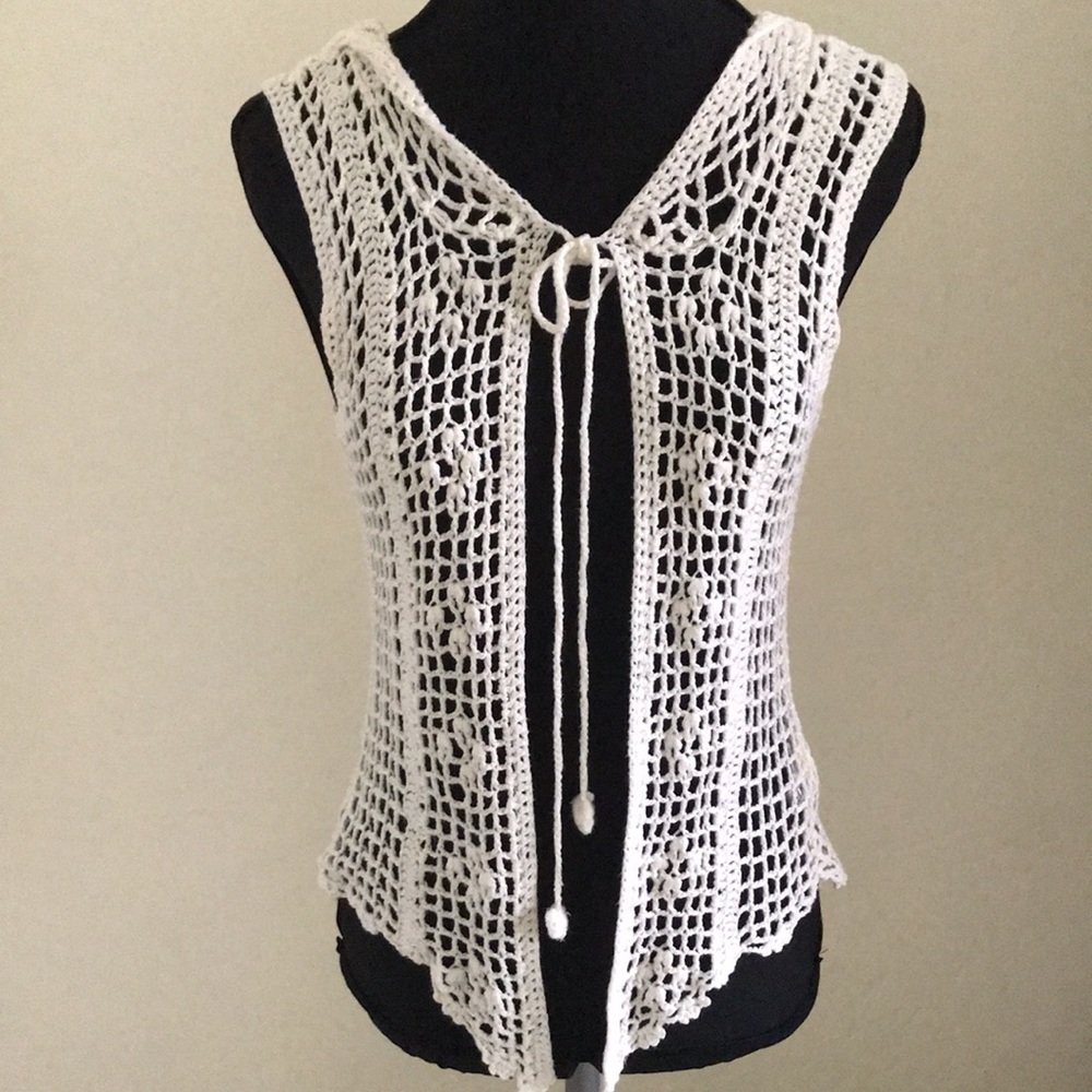 Crochet Knit Hoody Vest